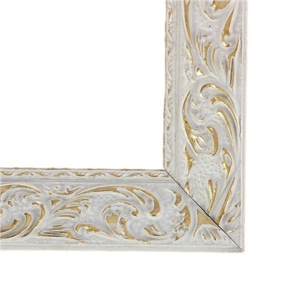 Рама для картин (зеркал) 18×24×4 см, дерево «Версаль», бело-золотая