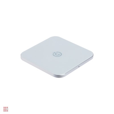 Беспроводное зарядное устройство Qi, 15W, быстрая зарядка, стеклян.паналь, серый