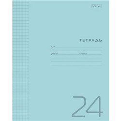 Тетрадь  24л клетка с пластиковой обложкой "Голубая" (083591) Хатбер