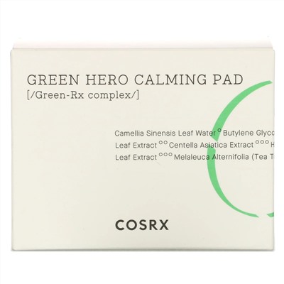 Cosrx, One Step Green Hero Calming Pad, успокаивающие диски, 70 шт., 135 мл (4,56 жидк. унции)