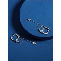 Серьги из серебра с фианитами родированные - Крестики, цепочки 925 пробы 11-1082р