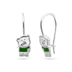 Серьги из серебра эмаль, МЦВЭ103з