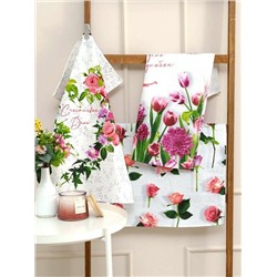 К-т полотенец "Романтик" 50*60 см. - 3 шт. рогожка хлопок 100%