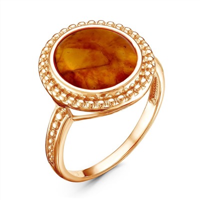 Серьги из золочёного серебра с нат.янтарём 925 пробы 320070з440