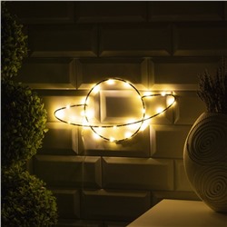 Светодиодная фигура «Планета» 30×15 см, металл, батарейки ААх2 (не в комплекте), свечение тёплое белое