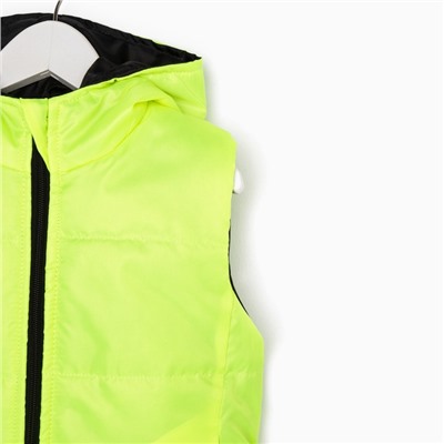 Жилетка с капюшоном детская, цвет салатовый, рост 92-98 см