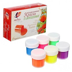 Набор акриловых красок  6цв 15 мл флуоресцентные 22С 1410-08 Луч