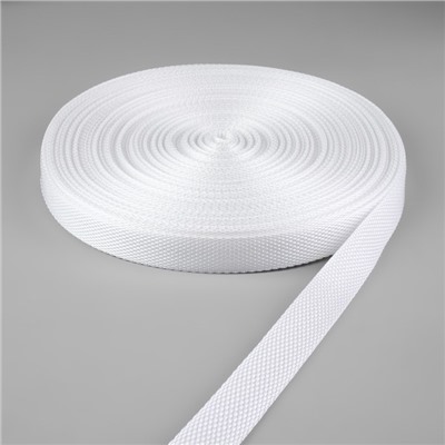 Стропа ременная, 20 мм, 50±1 м, плотность 6.5 г/м, белая №3
