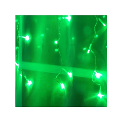 Гирлянда «Занавес» 2×1.5 м, IP20, прозрачная нить, 360 LED, свечение зелёное, 8 режимов, 220 В