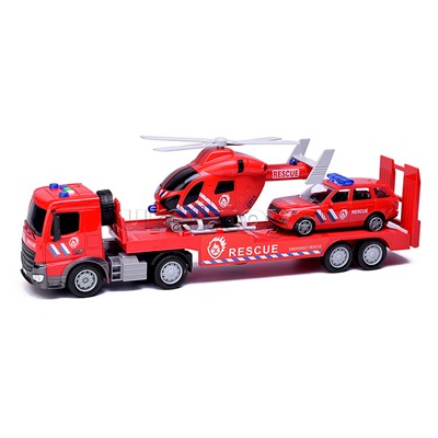 Машина "Пожарный транспорт" (свет, звук) в коробке