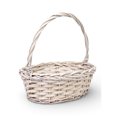 Корзина плетёная для хранения, лоза, белая, набор 3 шт.