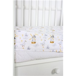 КПБ с простыней на резинке поплин арт. КПБП-ПР/гуси