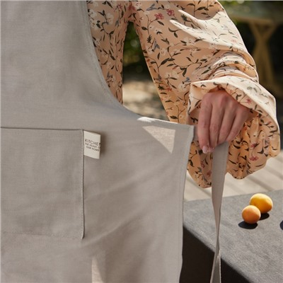 Фартук «Этель» Kitchen, 60×70 см, светло-серый, 100% хлопок, саржа 250 г/м²