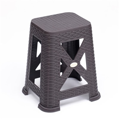 Табурет садовый «Ротанг», 45.5×37.5×35 см, пластиковый, коричневый