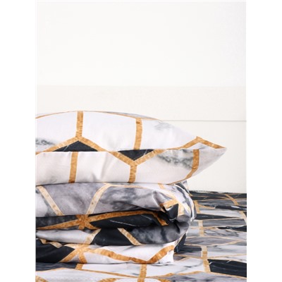 Постельное бельё 1.5-спальное «Экономь и Я», микрофибра 60 г/м², чёрное, белое