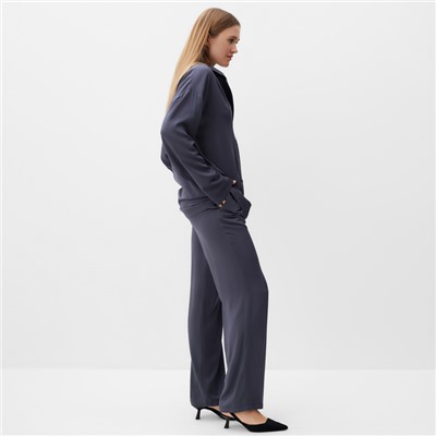 Костюм женский (рубашка, брюки) MINAKU: Casual Collection, размер 40, цвет графит