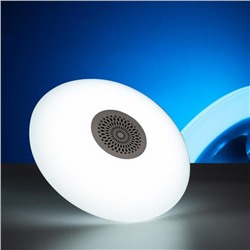 УЦЕНКА Световой прибор "Тарелка", E27, с музыкой, Bluetooth, БЕЛЫЙ