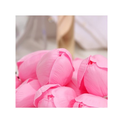 Мыльные цветы, тюльпаны, розовые, набор 50 шт.