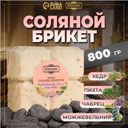 Соляной брикет набор 4 шт. "Можжевельник, чабрец, кедр, пихта« по 200 г »Добропаровъ"