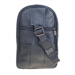 Сумка мужская через плечо из натуральной кожи, цвет черный