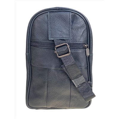 Сумка мужская через плечо из натуральной кожи, цвет черный