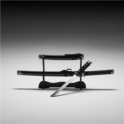 Макет оружия «Сувенирные катаны на подставке 2в1. Змей», подарочный набор, ножны кожзам, 47 см; 70 см