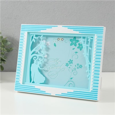 Фоторамка для фото 13×18 см «Прогулка по парку», пластик, голубая, 23×2×18 см