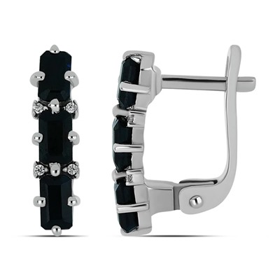 Серьги, сапфир корунд, Ниагара