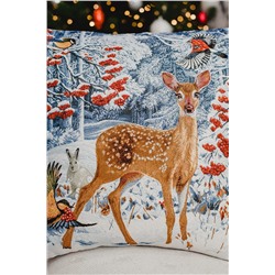 Наволочка декоративная 45х45 Снегирь с фонарем НАТАЛИ, 1209284