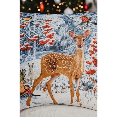 Наволочка декоративная 45х45 Снегирь с фонарем НАТАЛИ, 1209284