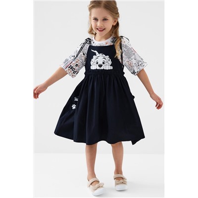 Комплект трикотажный для девочек: сарафан, фуфайка (футболка) PLAYTODAY, 1243225