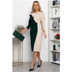 Платье Эванесса (зелено-бежевое) П12742-35М