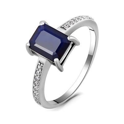 Кольцо, 1 сапфир корунд октагон 6х8 мм/1.57 ct, Вилора