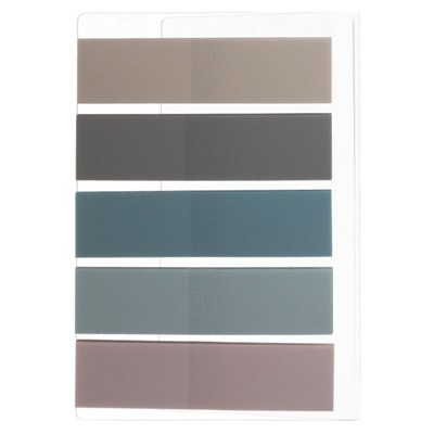 Закладки с клеевым краем 12х45 мм 5цв х 20л пластиковые,прямоуг. "Mist" с европодв. 090304 Хатбер