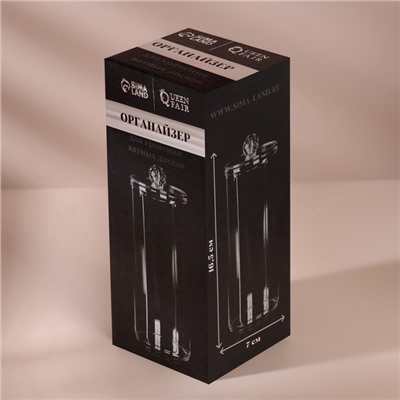 Органайзер для ватных дисков, с крышкой, d=6.5×19.5 см, прозрачный