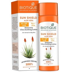 Biotique Aloe vera 30+ SPF UVA/UVB Sunscreen Ultra Soothing Face Lotion / Биотик Алоэ Вера Солнцезащитный Лосьон 30+ SPF для Лица и Тела 120 мл