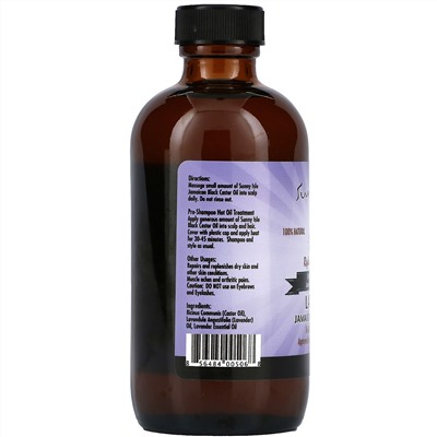Sunny Isle, 100% Natural Jamaican Black Castor Oil, Lavender,  4 fl oz