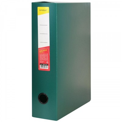 Папка-короб пластиковый на липучке 75мм зеленый 0,8 мм 6375G inФОРМАТ
