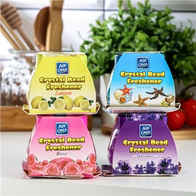 Арома-поглотитель запаха, гелевый, с ароматом розы, 100 г