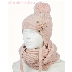 02-73-S Комплект для девочки (шапка+снуд) (52-54)