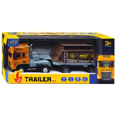 Машина "Трейлер перевозчик" (свет, звук) в коробке