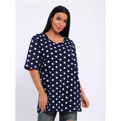 Футболка Арт. 700 (Темно-синий_белый горох)