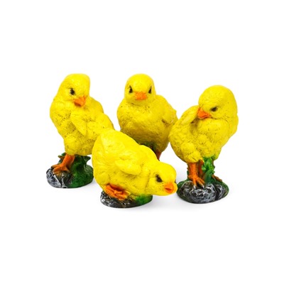 Садовая фигура из полистоуна «Цыплята», 9×9×14.5 см, набор 4 шт.