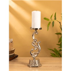 Подсвечник «Жар-птица», 11×11×30 см, алюминий, серебристый