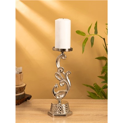 Подсвечник «Жар-птица», 11×11×30 см, алюминий, серебристый