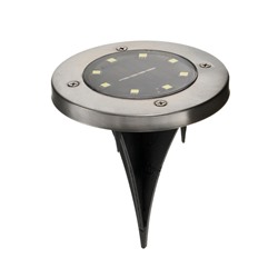 Садовый светильник, уличный, на солнечной батарее, 8 LED, свечение белое