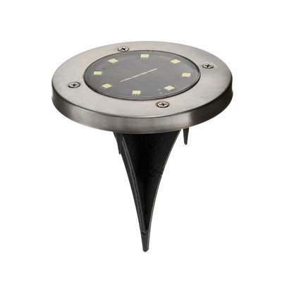 Садовый светильник, уличный, на солнечной батарее, 8 LED, свечение белое