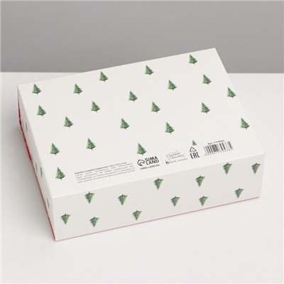 Коробка подарочная новогодняя складная двухсторонняя «С Новым годом», 16.5×12×5 см