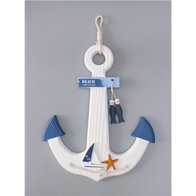 Настенный крючок декоративный «Якорь», дерево, 39×32 см