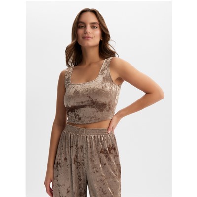 Топ домашний женский KAFTAN Velvet, размер 40-42, кофейный